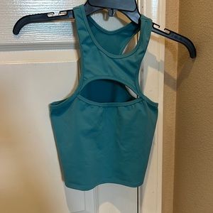 Bombshell Workout Top Turquoise size medium, crop length